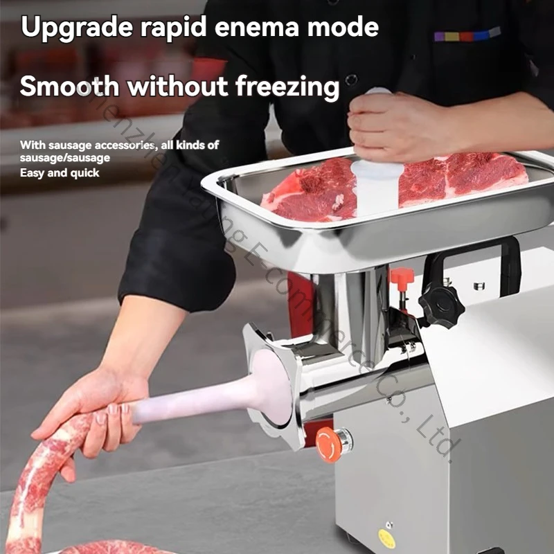 12type 1300w Meat Grinder Commercial Stainless Steel Electric High-power Multi-functional Household Grinder Filling Sausage Meat