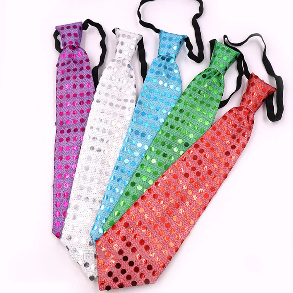 LED Light Up Ties For Men Multiple Color Lights Sequins Bowtie Flashing Necktie Glow In The Dark Tie For Holiday Rave Party Show