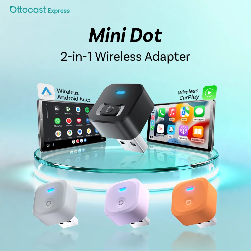 Ottocast Mini Dot Kabelloser Carplay-Adapter Android Auto Dongle Kabelgebunden zu Kabellos WiFi 6 Bluetooth 5.4 Plug & Play für Audi Kia – Detail 7
