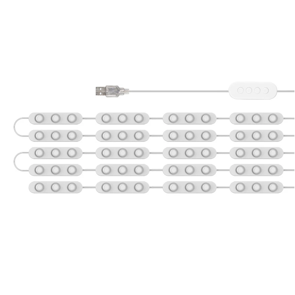 Tira de luces LED Flexible de 10 pies, 3 colores, temperatura, USB, espejo, regulable, impermeable, para maquillaje, tocador, mesa, Baño