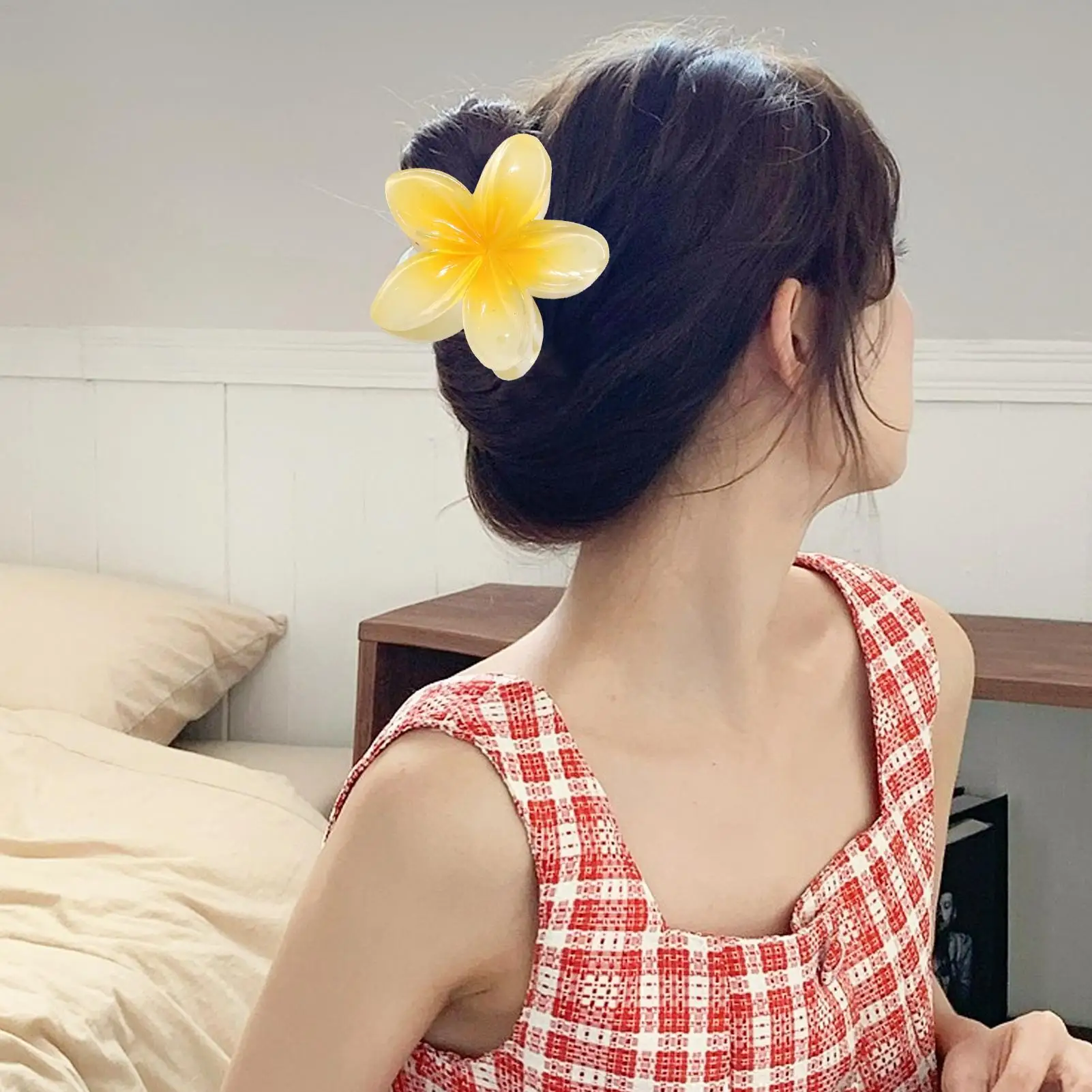 Bunte hawaiianische Haarspangen, Blumen-Haarklammern, hawaiianische Plumeria-Haarspange, große Krallenklammern für Urlaubsgeschenke, Haardekoration