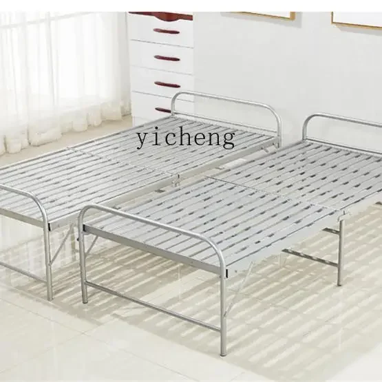 YFY folding bed home rental room simple lunch bed iron bed hard movable