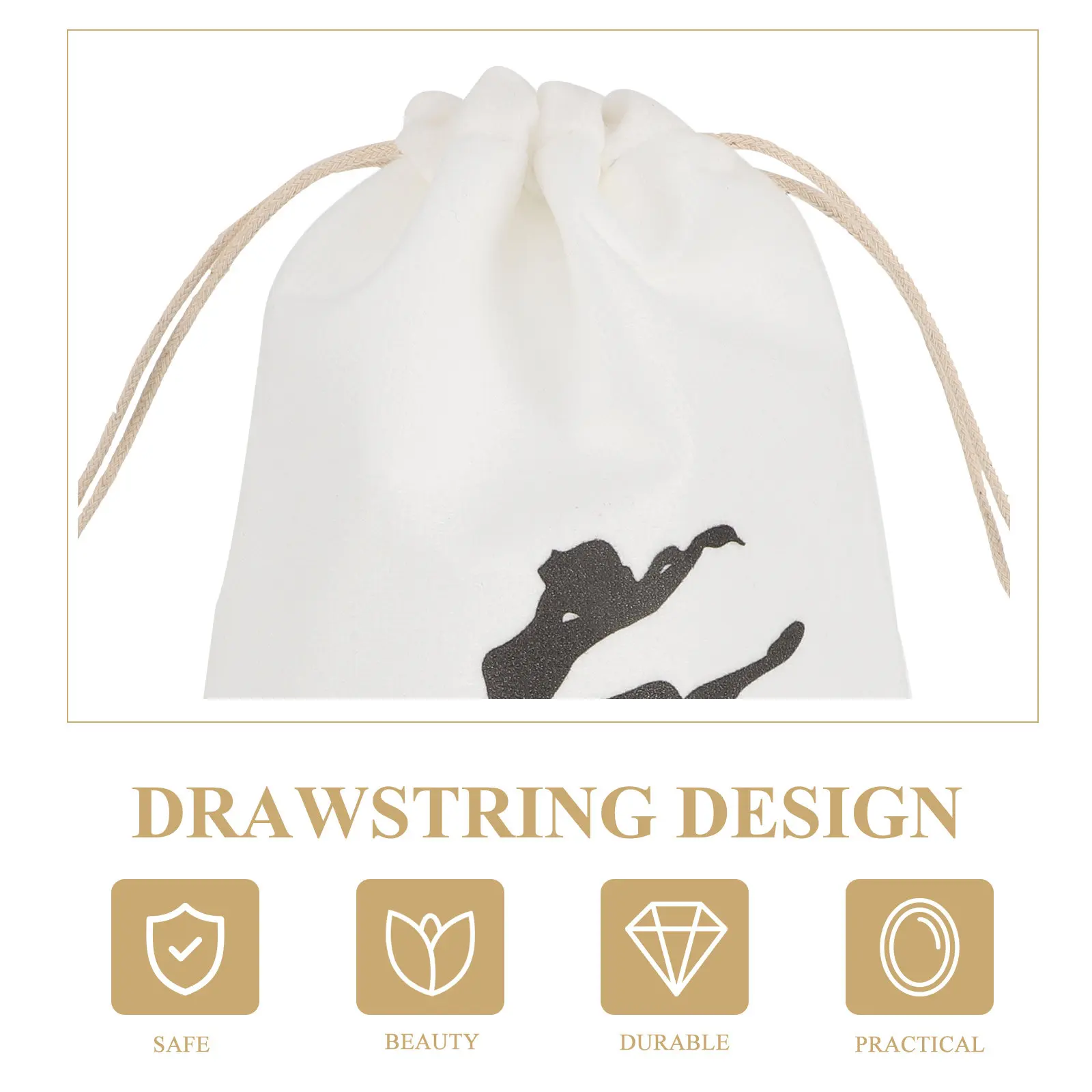 

4Pcs Dance Shoe Pouches High-Class Material Ballet Shoe Storage Bag Portable Drawstring Ballet Bags for Practice Recital