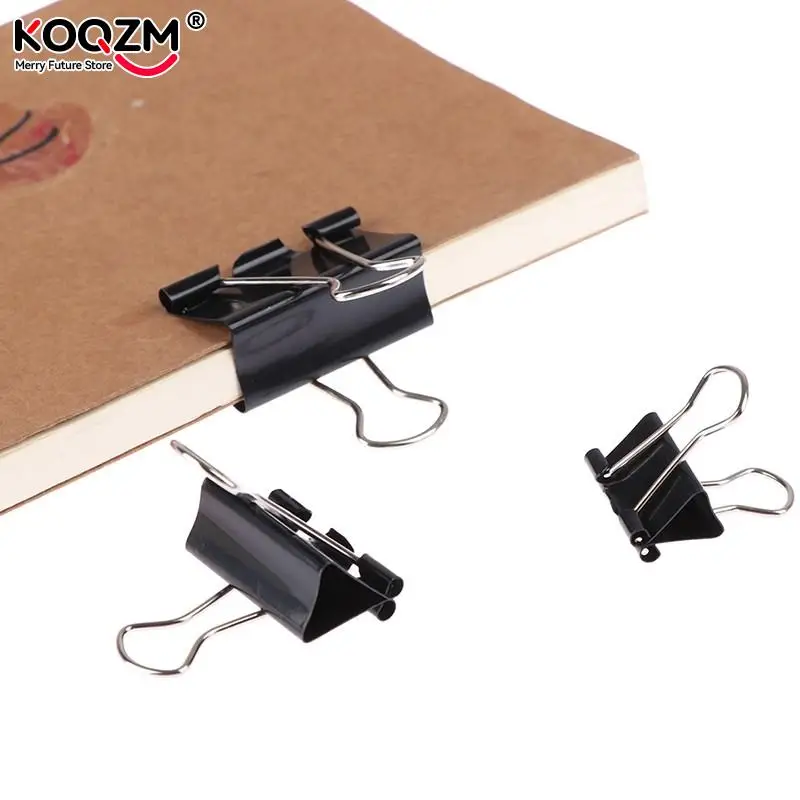 10pcs/lot Black Metal Binder Clips 19mm/ 25mm/ 32mm Notes Letter Paper Clip Office Supplies Binding Securing Clips