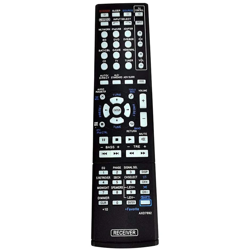 ABSQ-AXD7692 AV Remote for Pioneer AV Receiver Remote Control VSX-823-K VSX-828-S VSX-528-S VSX-60 VSX-1125-K VSX-1012-K