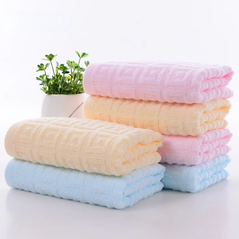 

2pc/4pc pure cotton towel, simple, lightweight, plain color face towel, universal for men and women, waffle water absorbing