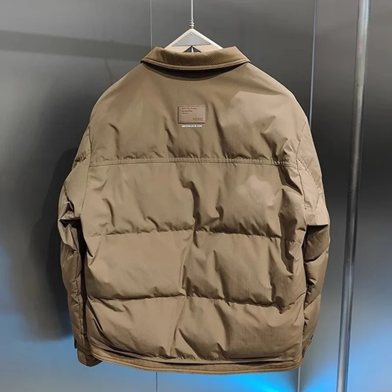 Men's Duck Down Jacket Fall Winter Leightweight Keep Warm Sportwear Male Loose Fit Turn-Down Collar Down Jacket Coat