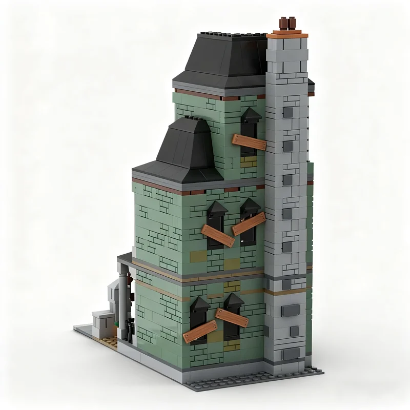 1015개 MOC 유령의 집 모듈형 거리 풍경 모델 블록 건축 크리스마스 선물 DIY 교육용 벽돌 장난감 어린이용