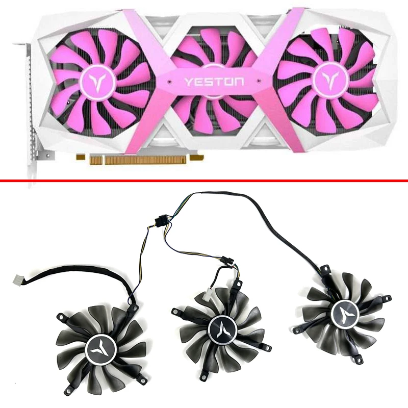 

3pcs 85MM 4PIN DIY Cooling Fan For Yeston RX 5600 XT 6G D6 RX 5700 XT 8GB D6 GPU Video Card Fan