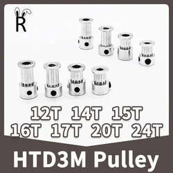 HTD3M polea de correa de distribución de 24 dientes, Bore3, 4, 5 ~ 12, 14, 15mm, 3M de ancho, 6, 10, 15mm, HTD, 3M