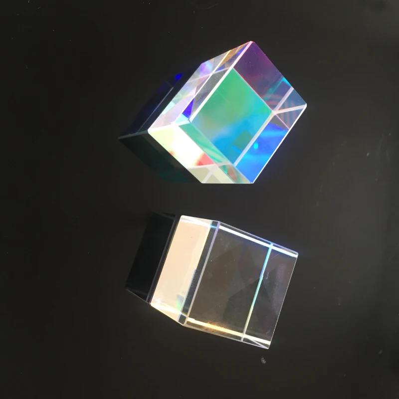 2PCS 2.2x2.15cm Educational Optical Glass Prisma Defective Cross Dichroic X-Cube Prism RGB Combiner Decoration Glass Prismas