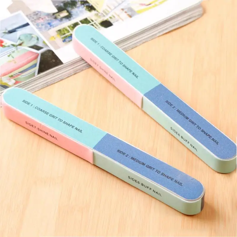 Colorful Professional Buff for Nails Six-sided Polishing Nail File Sanding Manicure Nail File Sanding Beauty Manicure Tools