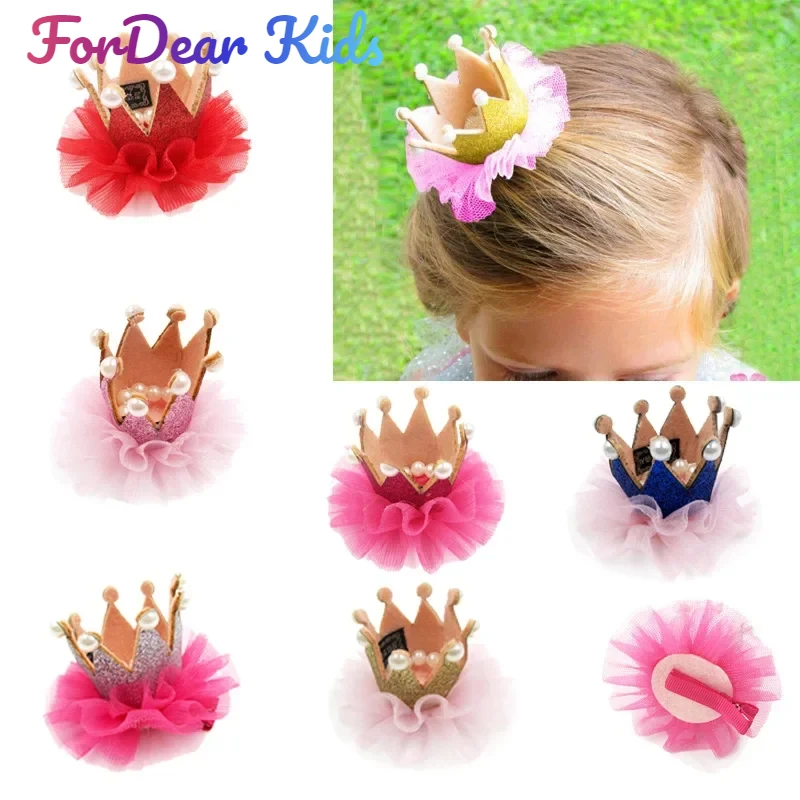 Fashion New Children's Crown Princess Flower Bud Silk Fashion Hair Clips for Girls Baby Hair Accessories Kids Headwear Hairpin