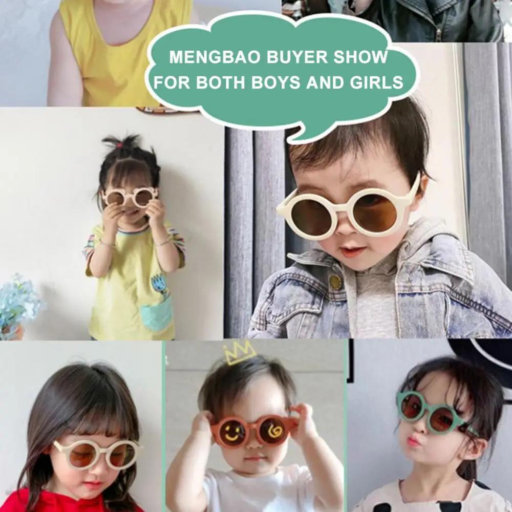 Glasses Student Toddler Round Frame Solid Cute Sunglasses Baby Boys Retro Fashion Goggles Uv Protection Kids Eyewear