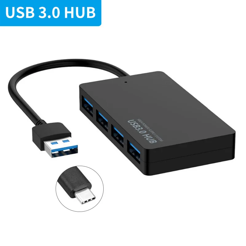 4 พอร์ต USB 3.0 2.0 HUB บาง USB Type C ขยาย Converter Data Transfer Hub สําหรับ PC แล็ปท็อปอะแดปเตอร์หลายแท่นชาร์จ Expander