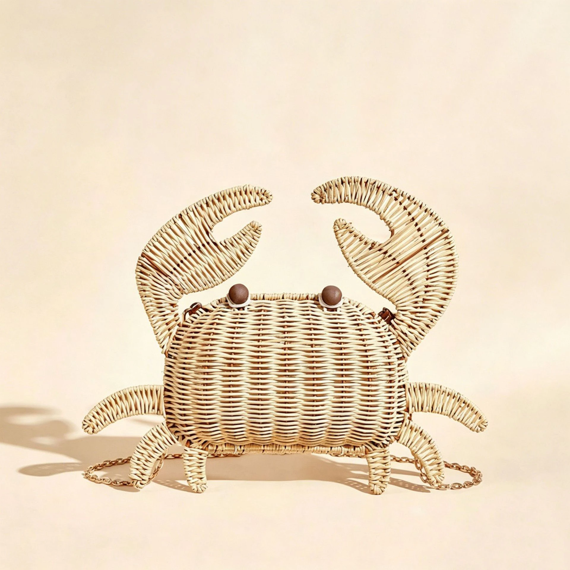 Cute Crab Shaped Rattan Bag Bohemian Wicker Woven Shoulder Bags for Women Funny Purses Beach Straw Bag NEW Handmade Handbags view 6
