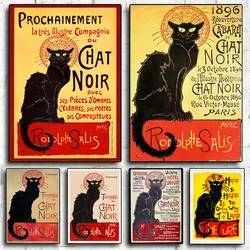 Canvas Painting The Black Cat Tournee Du Chat Noir Le Chat Noir Poster Print Wall Art Picture for Living Room Home Decor Gift