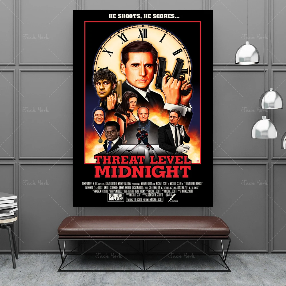 Threat Level Midnight Movie Poster The Office Michael Scott Canvas Painting