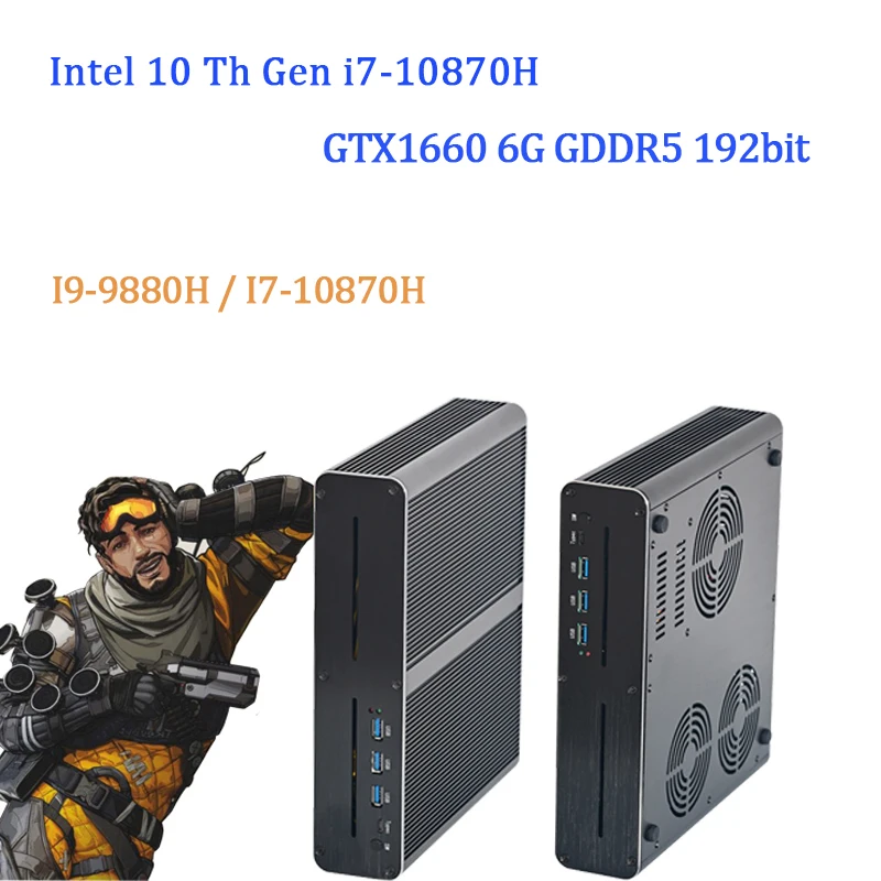 Imagem -02 - Mini Núcleo de Intel do pc do Jogo I710870h I9-10980hk Gtx1660 6g Gpu Computador da Parte Alta Ddr4 4k Dvi Hdmi dp 10o Gen