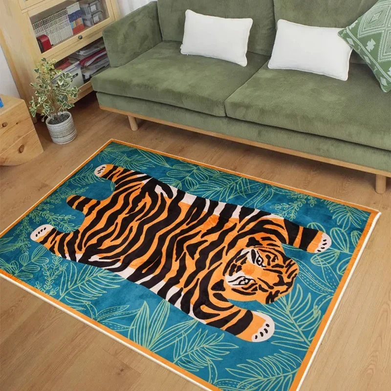 

Carpet in The Living Room Rugs for Bedroom Tiger Rug Large Size Home Decoration Animal Floor Mat Bedside Lounge Carpets ковер