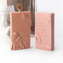 Angel Slogan Letter Silicone Candle Mold DIY Handmade Decoration Mother Love Aromatherapy Plaster Home Decor Ornament Handmade