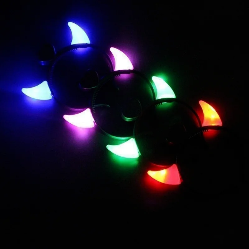 24pcs Women Girl Light  LED Devil Horns Headbands Horns Ear Hairband Birthday Gift  Easter Glow Party  navidad  Halloween