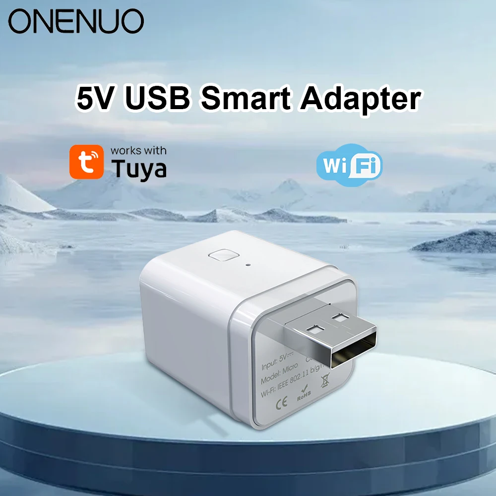 Micro USB Adapter Switch Tuya Smart WiFi Mini USB Power Adaptor 5V Works with Hey Google Alexa Alice for Home Automation