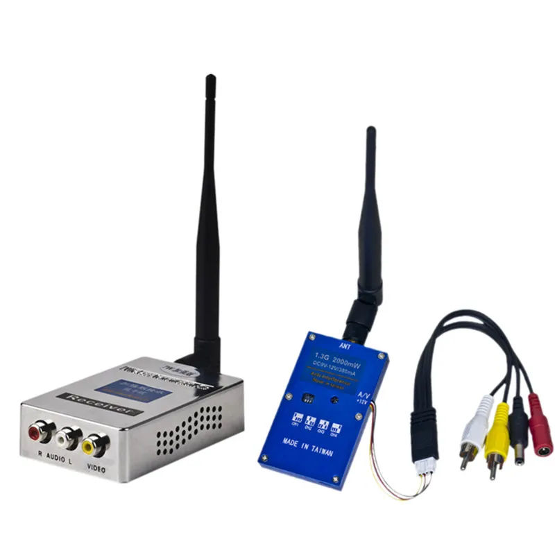 

1.3G 2W 2000mW PAL/NTSC Wireless AV VTX FPV Transmitter Receiver Combo for RC Drone