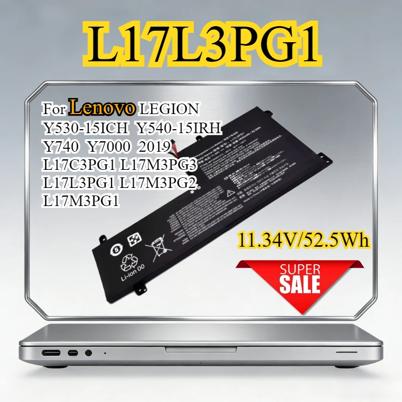 New L17C3PG2 Laptop Battery For Lenovo LEGION Y530-15ICH Y540-15IRH Y740 Y7000 2019 L17C3PG1 L17M3PG3 L17L3PG1 L17M3PG2 L17M3PG1
