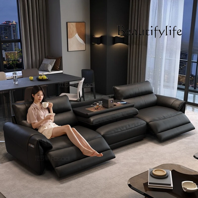 

X Genuine Leather Modern Sofas Italian Designer Aesthetic House Floor Electric Sofa 3 Seater Recliner Woonkamerbanken Furniture