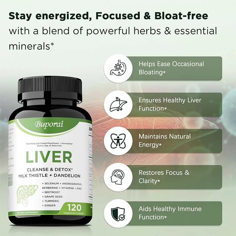 دعم إزالة السموم وإصلاحها لتنظيف الكبد - مكملات عشبية لدعم وظيفة الكبد الصحي، والإصلاح الطبيعي، وزيادة الراحة #5