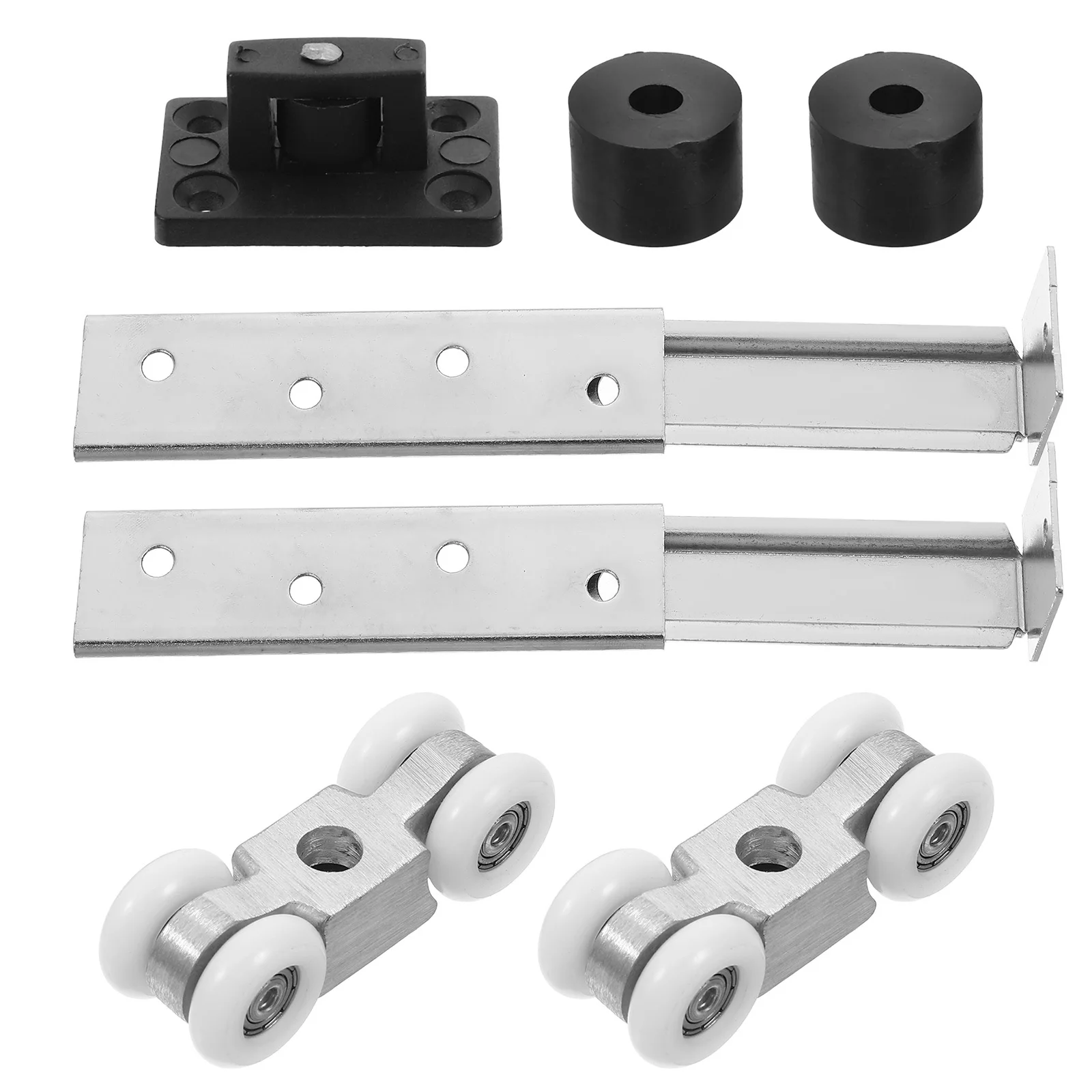 

1 Set Heavy Duty Pocket Roller Noise-Free Smooth Glide Sliding Glass Cabinet Track High Load Capacity Sturdy Nylon Steel Closet