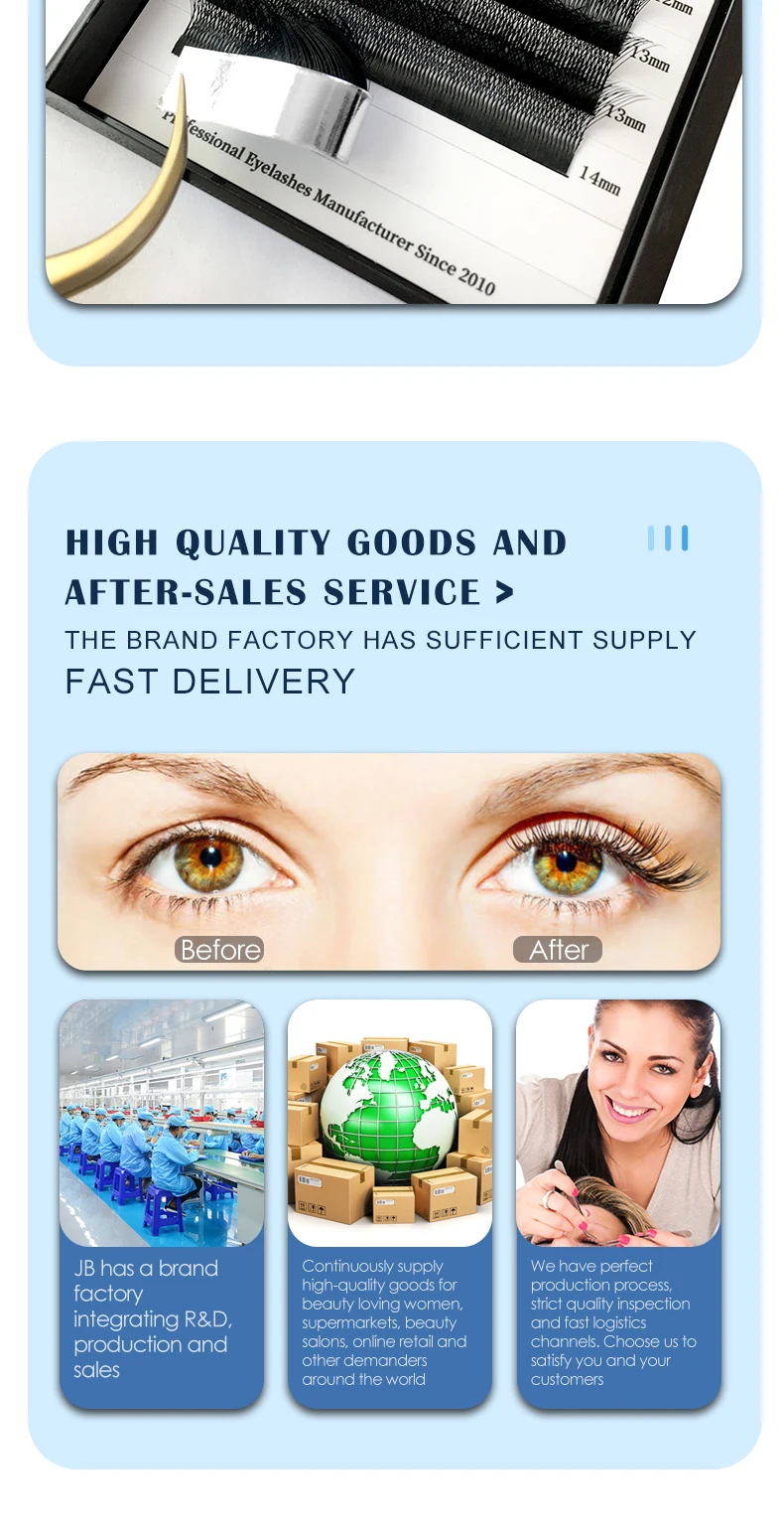 JB Jeyelabeau 3D 4D 5D W Künstliche Wimpern Natürlich Geschwungene Wimpernverlängerung Vorgefertigte Volumen-Wimpernfächer Falsche Wimpern 6D W Cilia – Detail 6