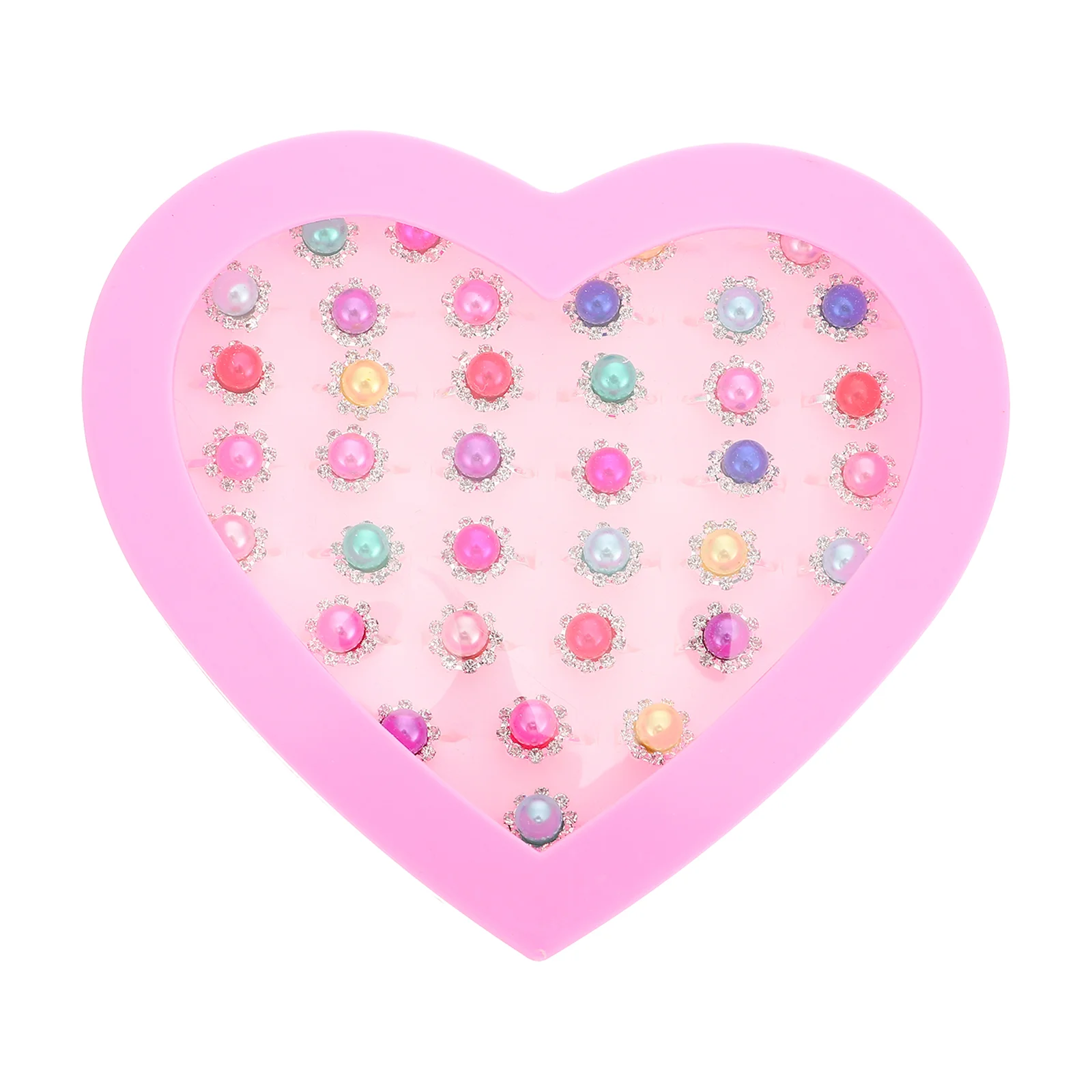 36 Pcs Children's Ring Girls Play Rings Yellow Toddler Kids Toys Little Age 4 Birthday Gift Colored Diamond