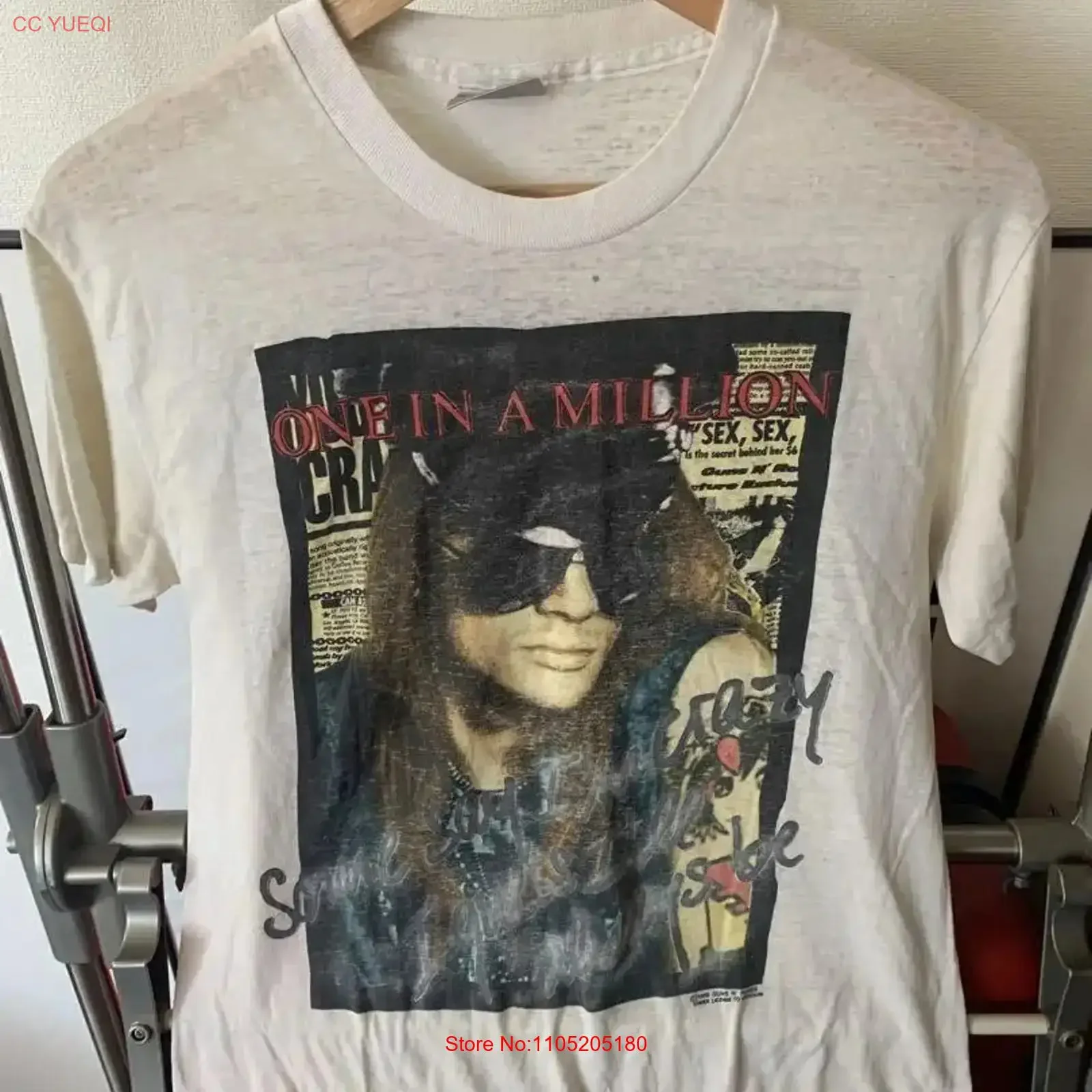 

ONE IN A MILLION Axelrose Guns Vintage T shirt vintage Washed Stretched Unisex Top For Everyday Wear homme Casual Stylish