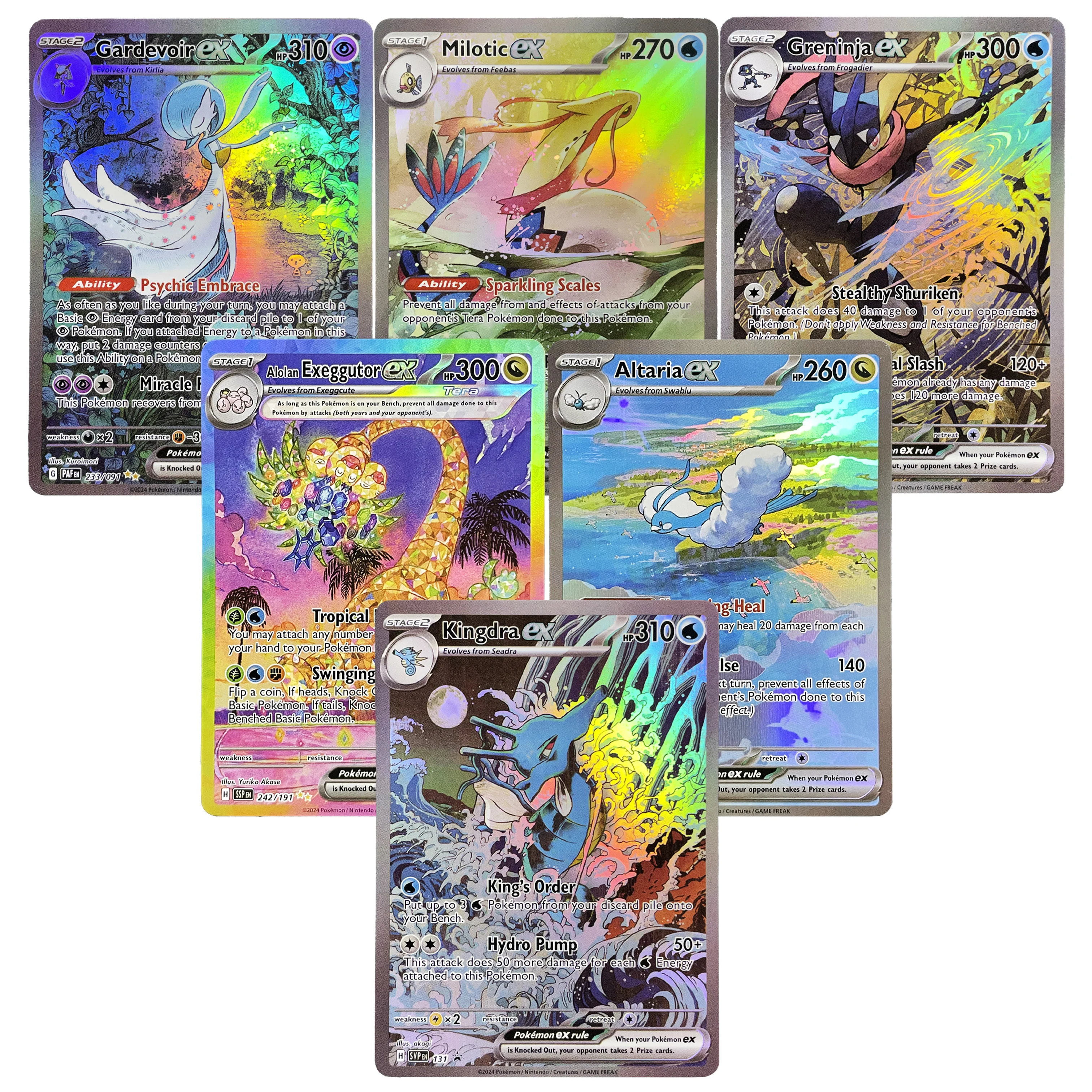 PTCG Shrouded Fable SV6.5 SAR Cards Set Greninja #233/091 Kingdra #131 Full Holo Foil TCG Game Cards Hobby Collection DIY Toys