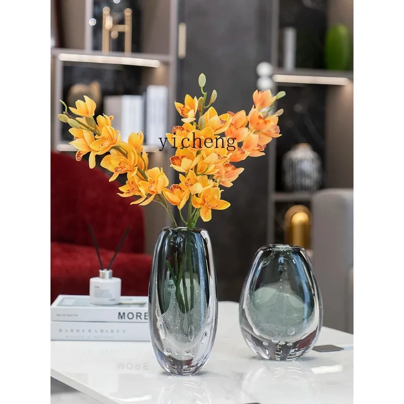 HP-30 High-grade Bubble Glass Glazed Vase Ornament Living Room Flower Arrangement Decoration