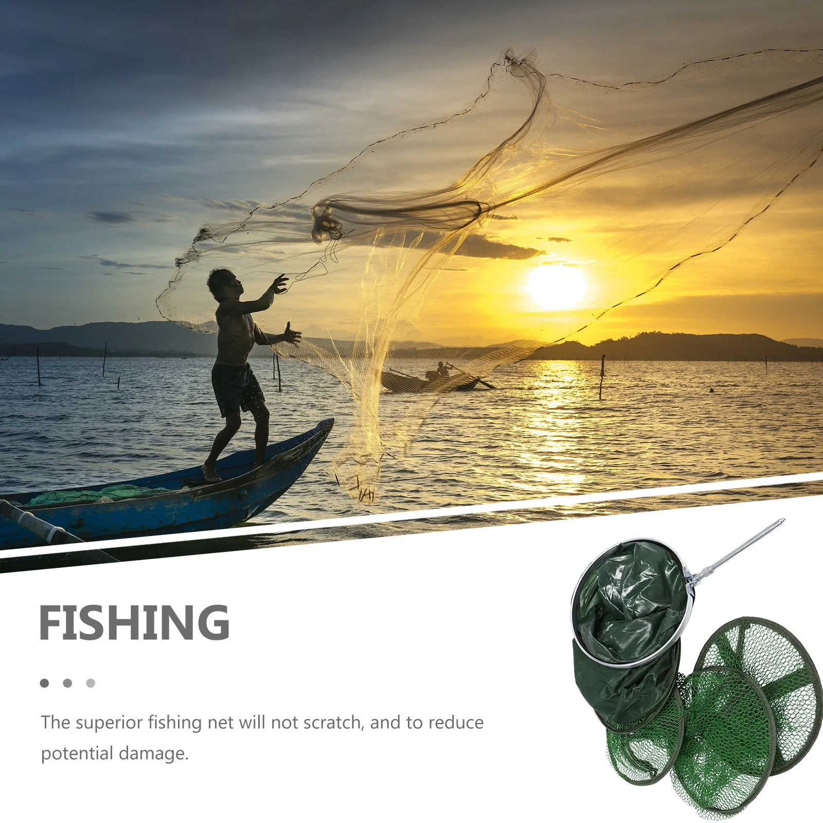 

1pc Foldable Fish Guard Premium Mesh Basket Strong Capacity For Pond River Boat Fishing Landing Net Fishing Supply