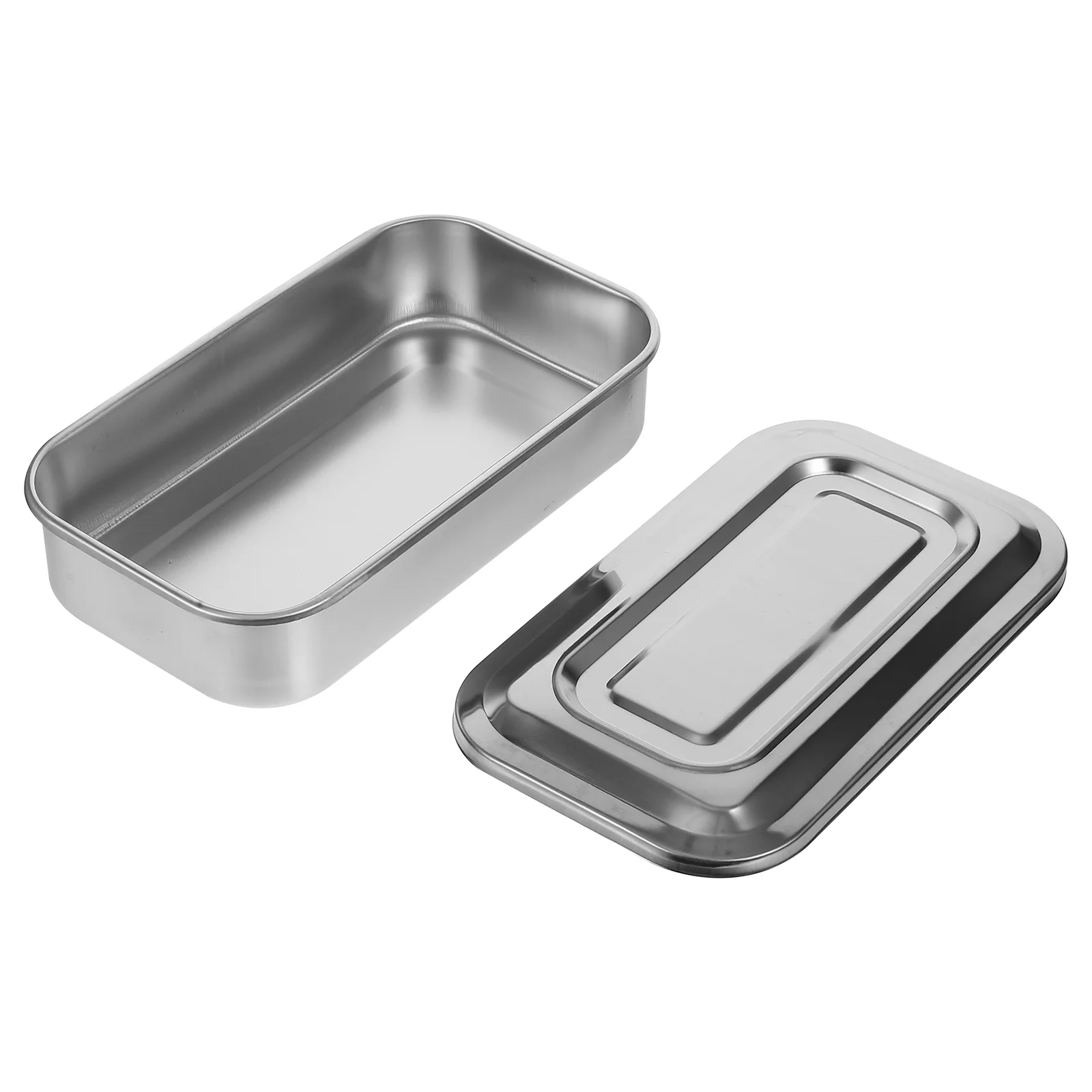 

8 Inch Beauty Square Plate Dental Tool Surgical Sterilizer Tray with Lid Stainless Steel Baking Pan