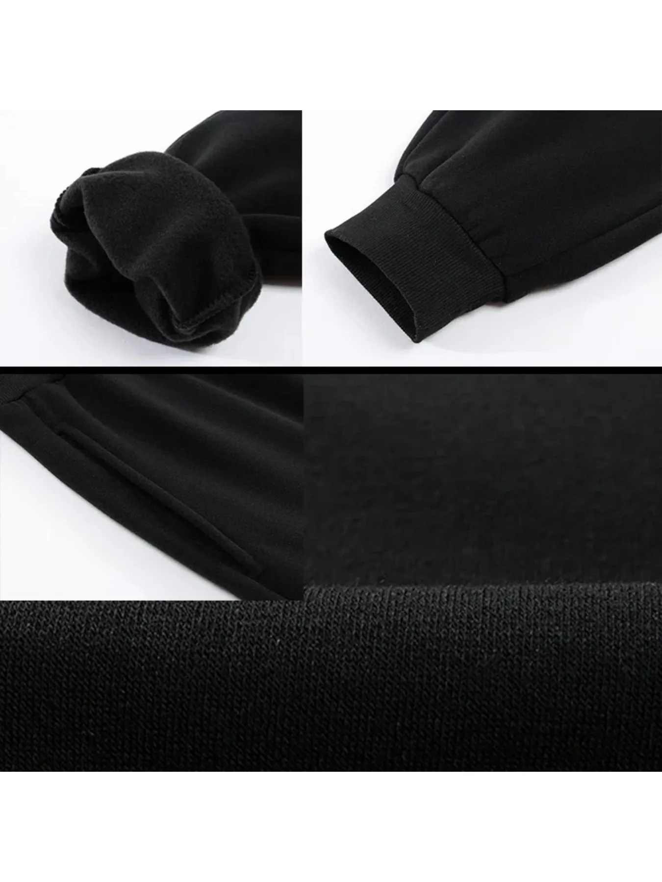 Set met capuchon en casual broek voor heren - zwart en bruin bedrukte pulloveroveroverhemden met lange mouwen