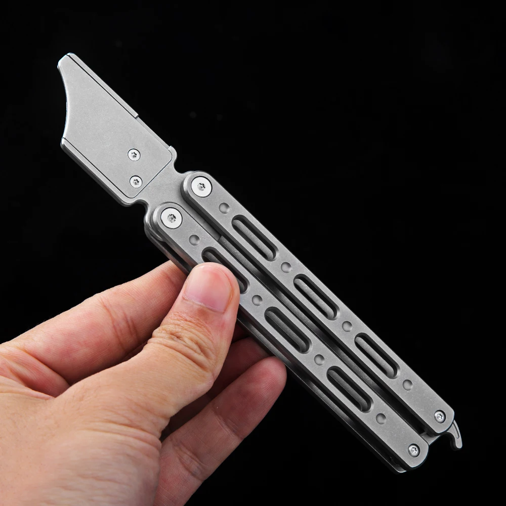 Imagem -02 - Portátil Titanium Alloy Folding Handle Ferramenta Multifuncional Outdoor Edc Utility Pocket