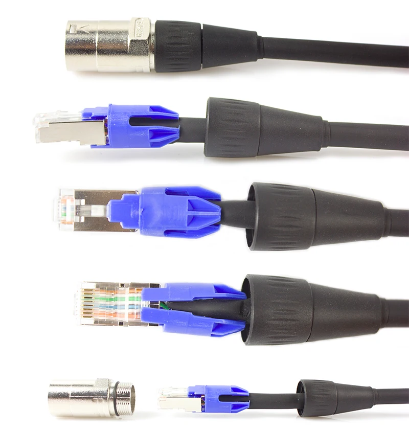 High quality 4 Channel RJ45-XLR Female Snake Cable with lengh 0.6m