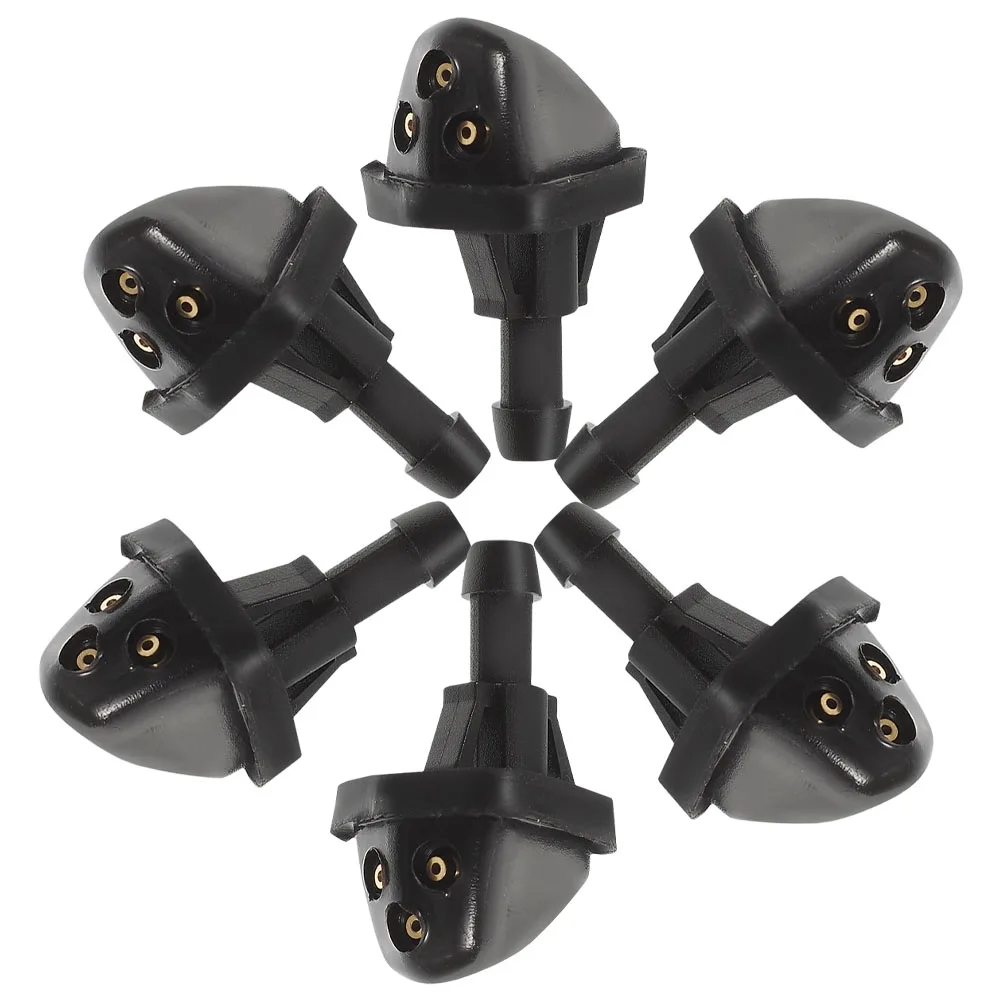 

6Pcs 3 Holes Car Windshield Washer Nozzles Auto Wiper Spray Kit Reliable Choice For Replacement Fittings