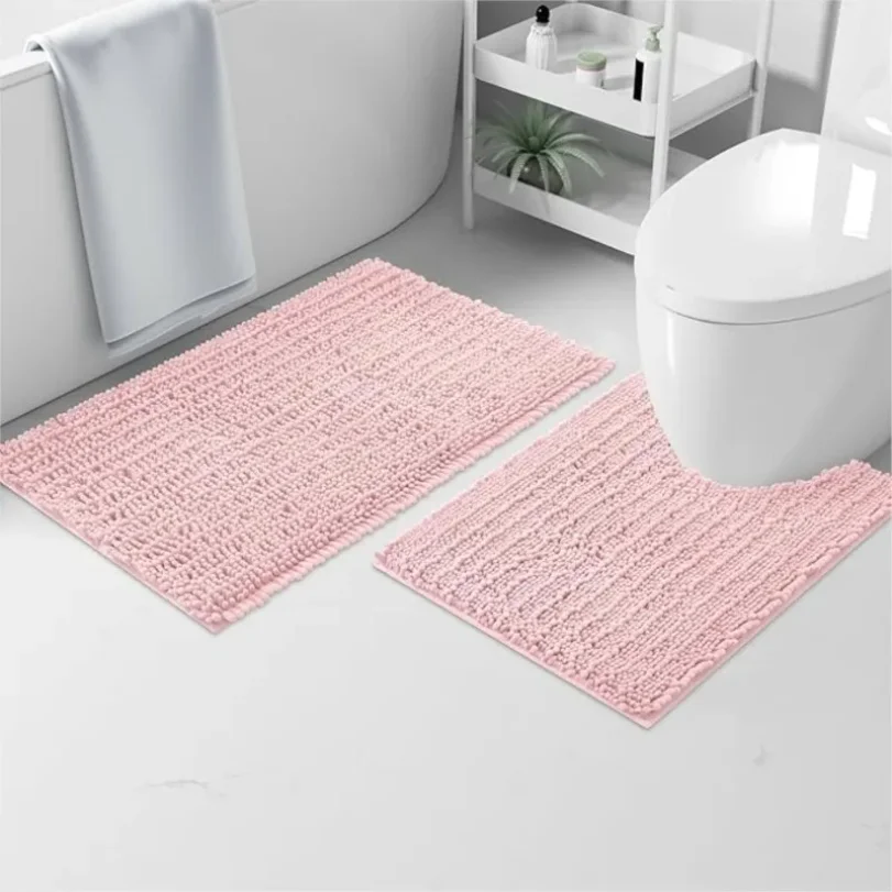 Kitinjoy Luxury Bathroom Absorbent Rug Mat Soft Thick Machine Wash Dry Plush Bath Mat Comfort Shaggy Bath Rugs Non-Slip Shower