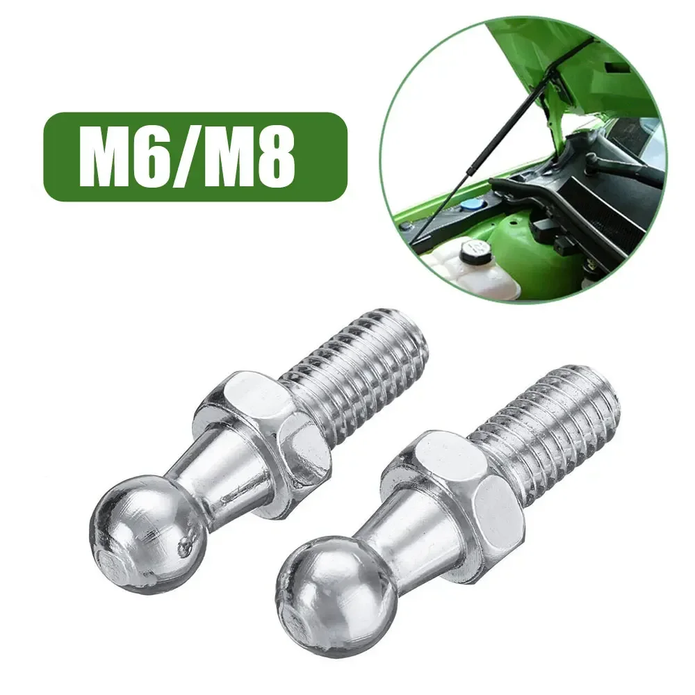 2Pcs M6/M8 Universal Gas Strut Rod End Fitting Ball Pin Connector Joint Valve Thread Head for Car Front Bonnet Trunk Boot Home