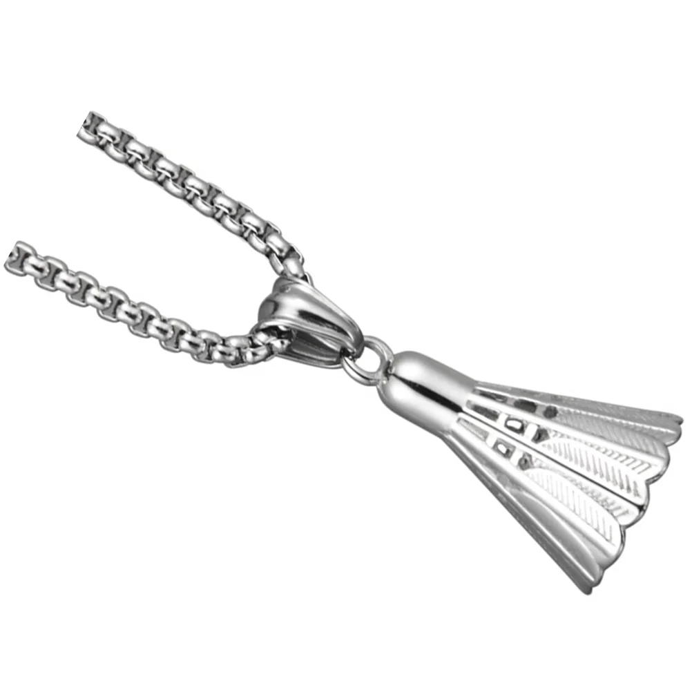 Badminton Stainless Steel Necklace Sports Style Jewelry 1pcs Decoration Chain for Men Male Pendant Men's Necklaces