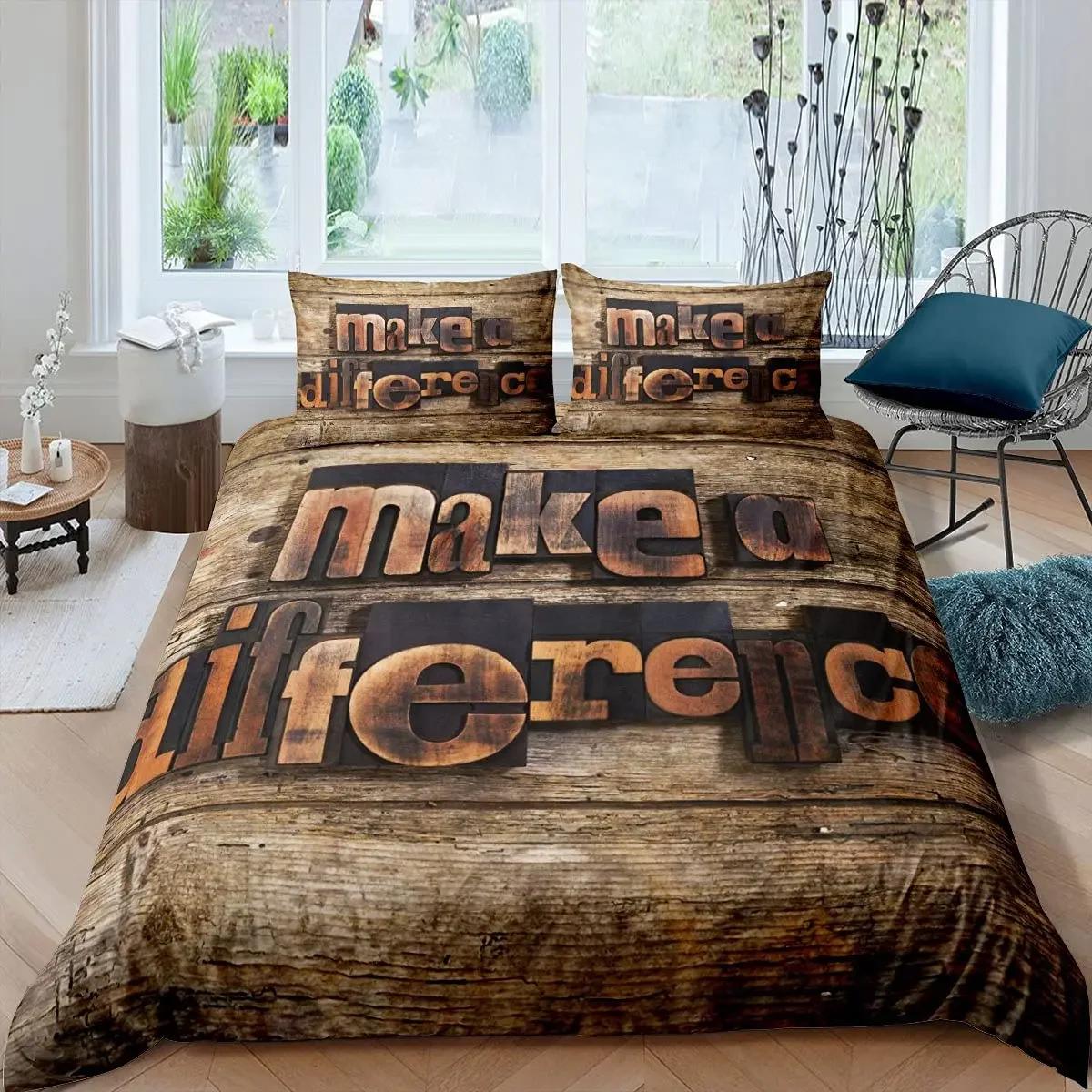 

Wood Barn Door Duvet Cover Set Western King Size Rustic Bedding Set Wooden Board Farmhouse Country Style Polyester Quilt Cover