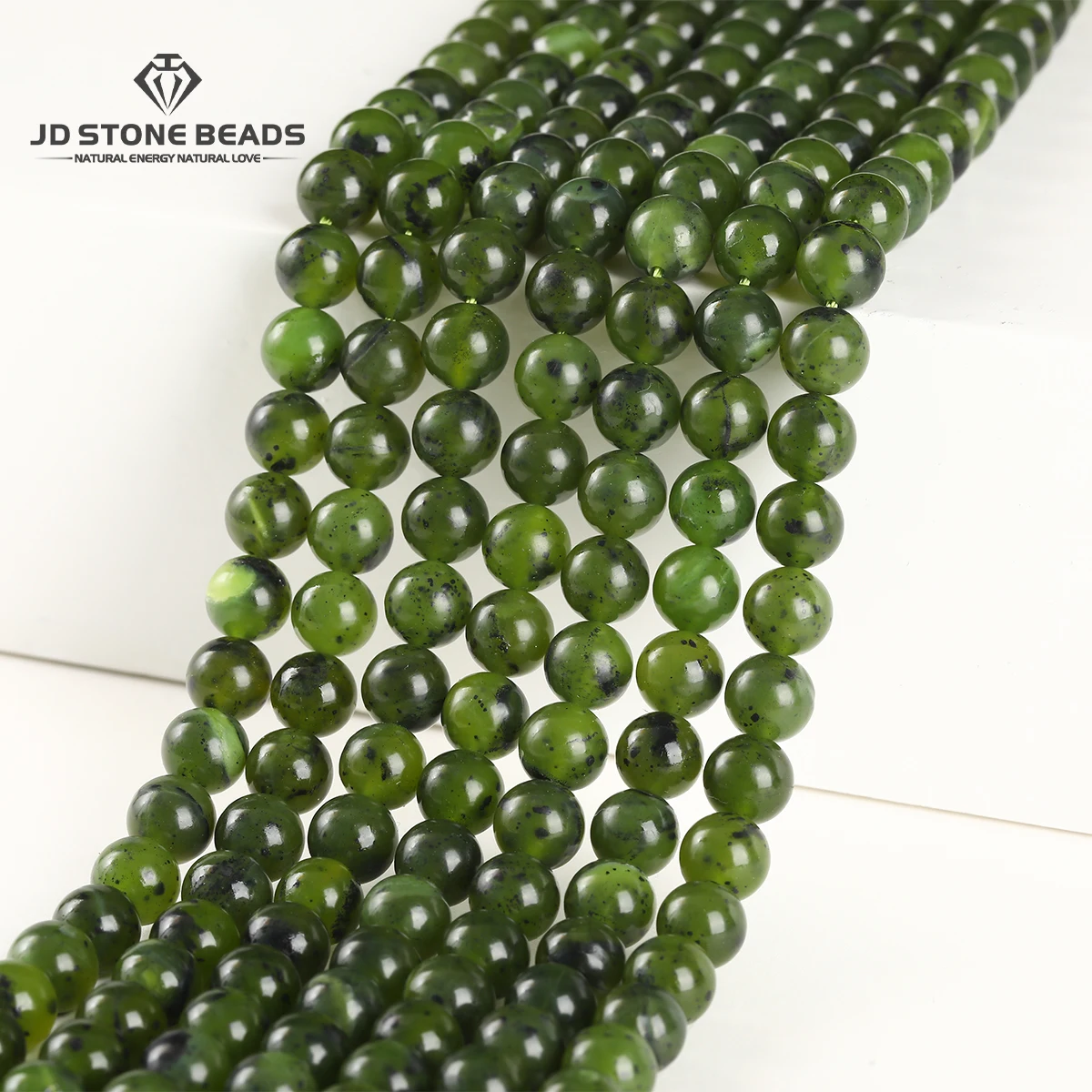 

AAA+ Natural Stone Canada Green Jade Round Loose Spacer Seed Gems Bead for Jewelry Making Diy Necklace Bracelet Accessory 15"