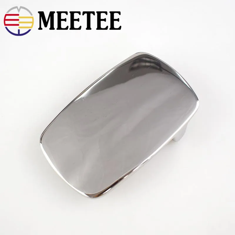 Meetee 39mm Solid Stainless Steel Belt Buckles Metal Cowboy Waistband Head for Men Jeans 40mm Belts Leather Craft Accessories