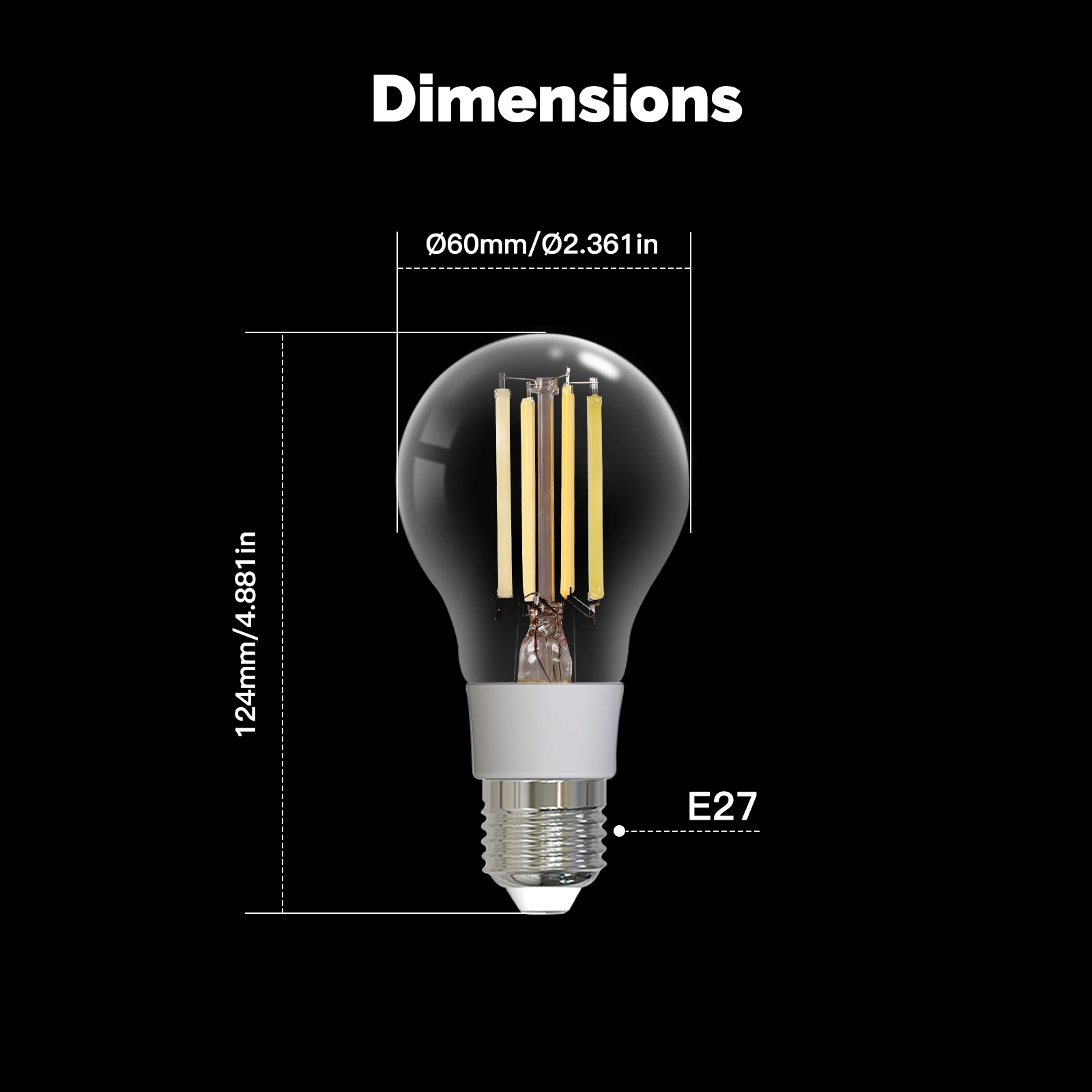MOSE Tuya Matter WiFi Smart Filament Bulb E27 Energy Saving Light Dimmable APP Remote Control Alexa GoogleHome for Voice Control